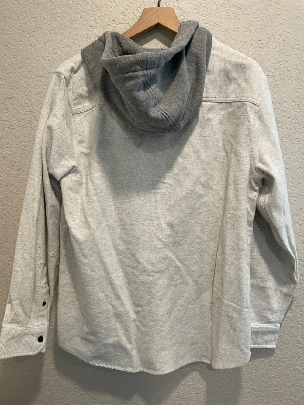 Quiksilver Hooded Shacket Mens Medium Gray Button Front Shirt Jacket Hoodie